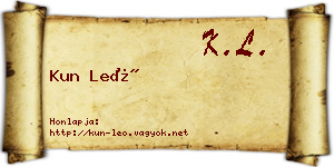 Kun Leó névjegykártya